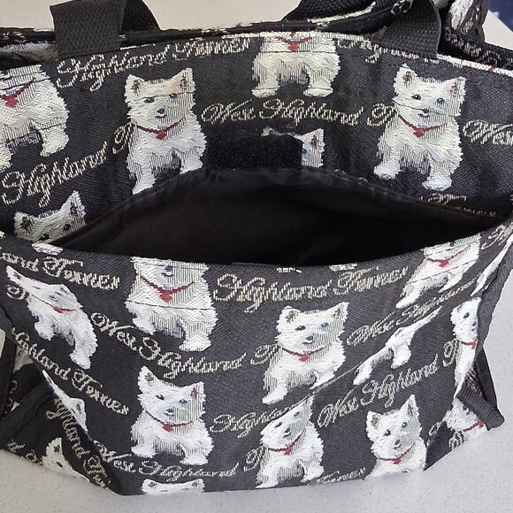 Signare Art of Tapestry West Highland White Terrier Shopping Tote Bag - Picture 9 of 16